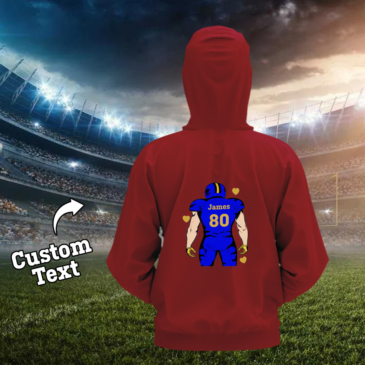 Shine On Game Day - Custom Glitter Football Player Hoodie T-shirt - auphotoblanket