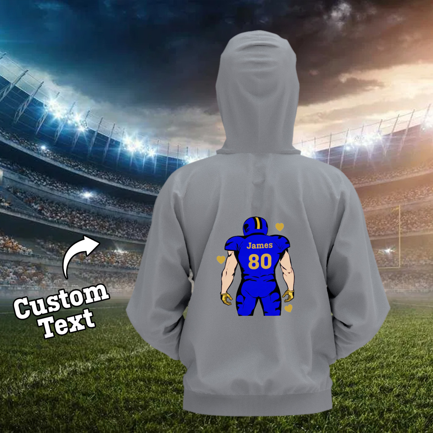 Shine On Game Day - Custom Glitter Football Player Hoodie T-shirt - auphotoblanket