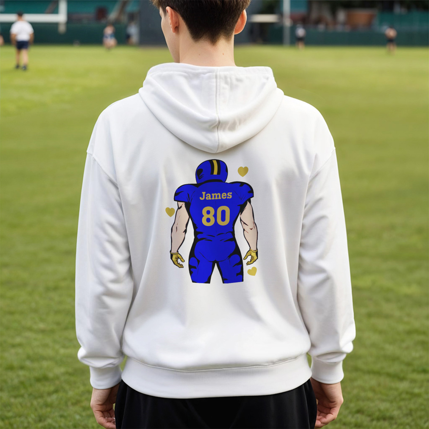 Shine On Game Day - Custom Glitter Football Player Hoodie T-shirt - auphotoblanket