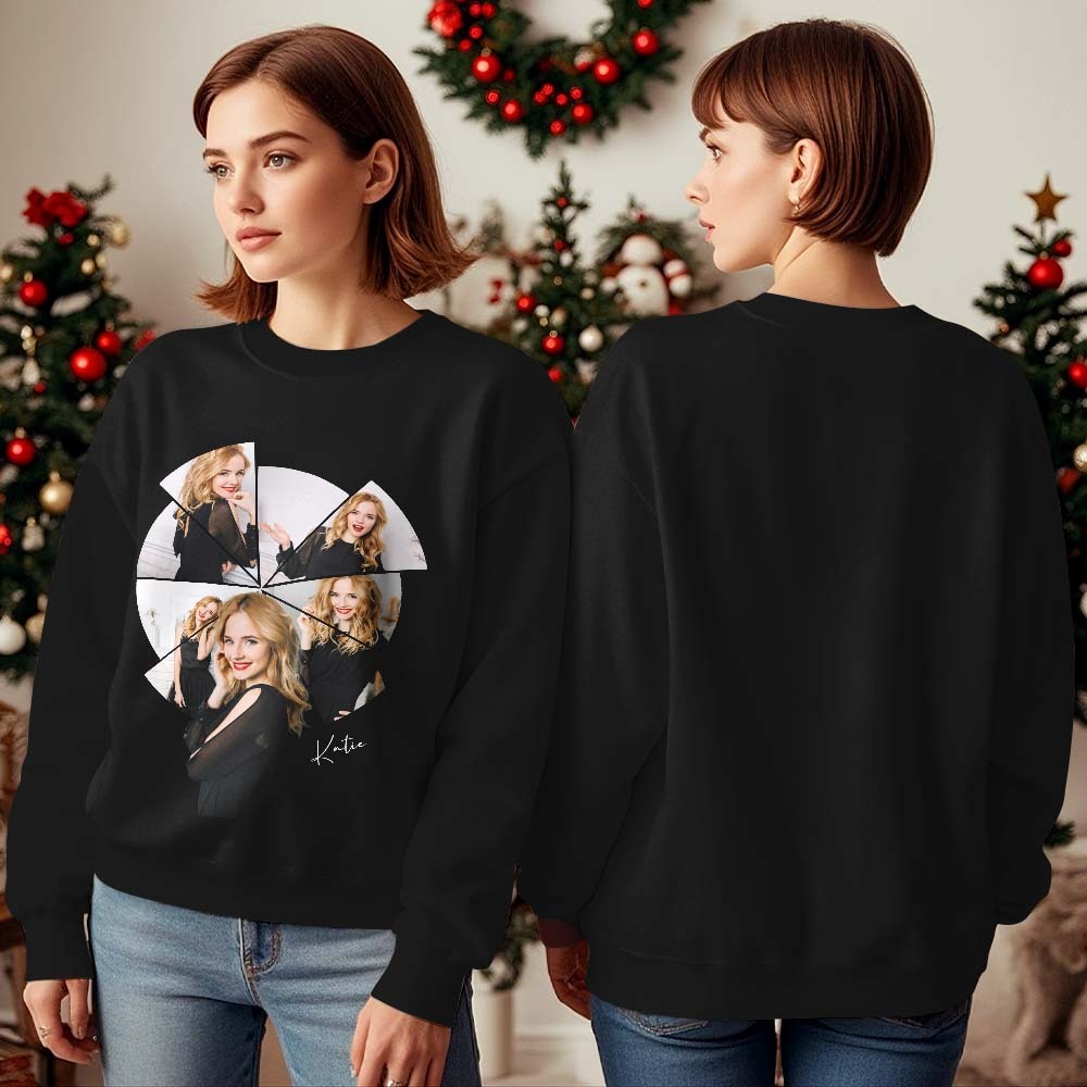 Custom Photo Printing T-shirt Crewneck Hoodie Personalized Your Girlfriend Boyfriend Photo Hoodie - auphotoblanket