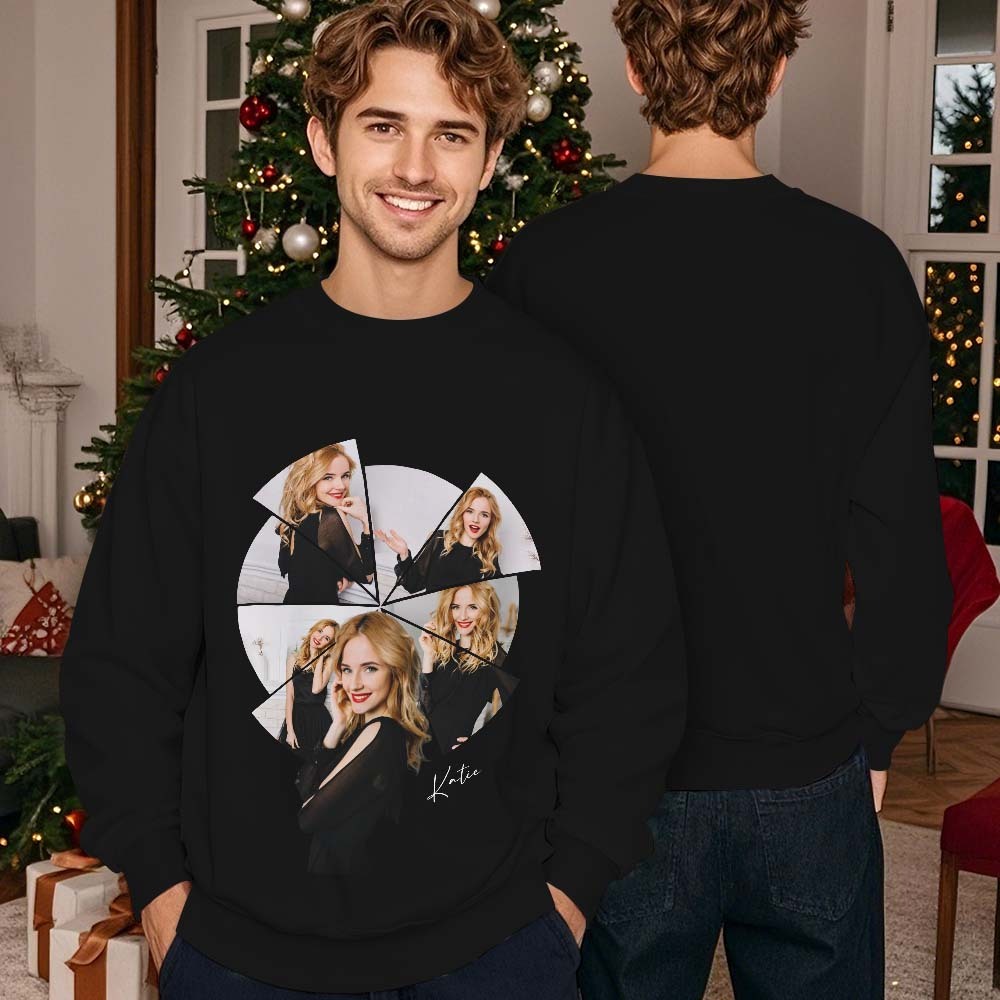 Custom Photo Printing T-shirt Crewneck Hoodie Personalized Your Girlfriend Boyfriend Photo Hoodie - auphotoblanket