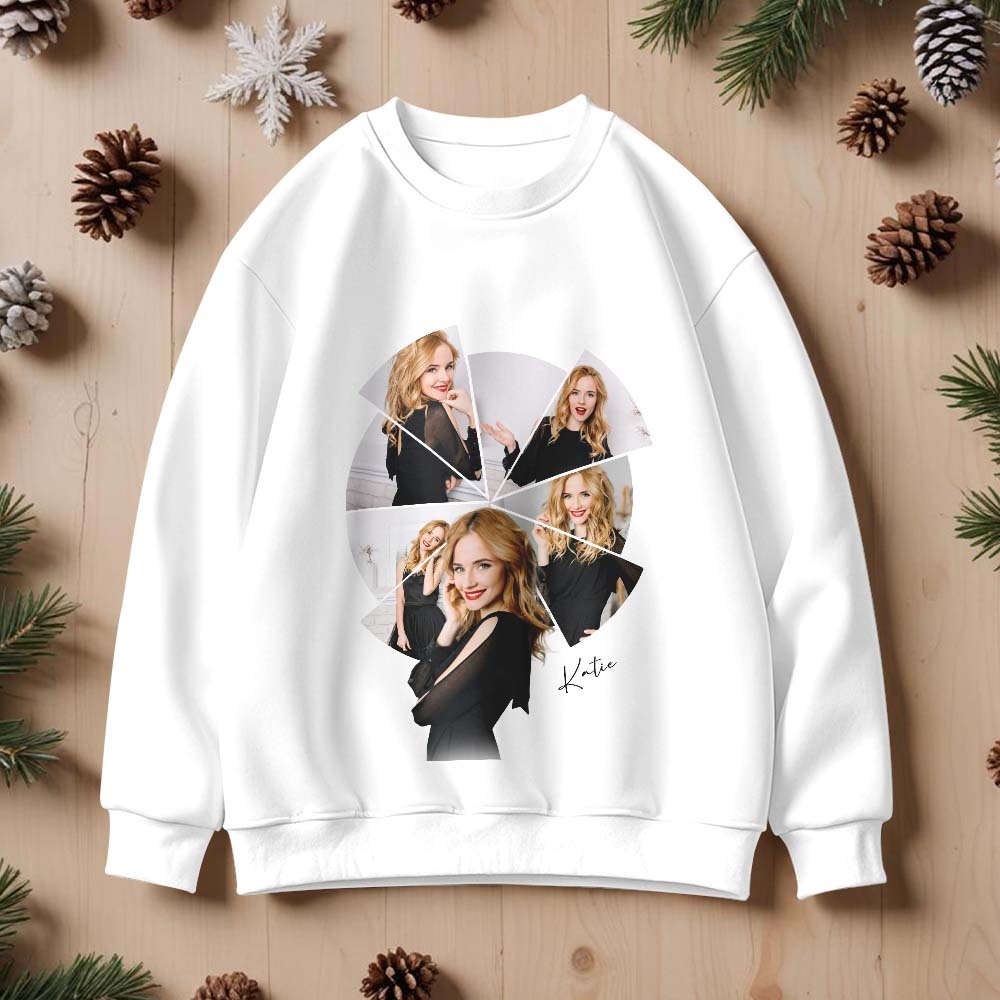 Custom Photo Printing T-shirt Crewneck Hoodie Personalized Your Girlfriend Boyfriend Photo Hoodie - auphotoblanket