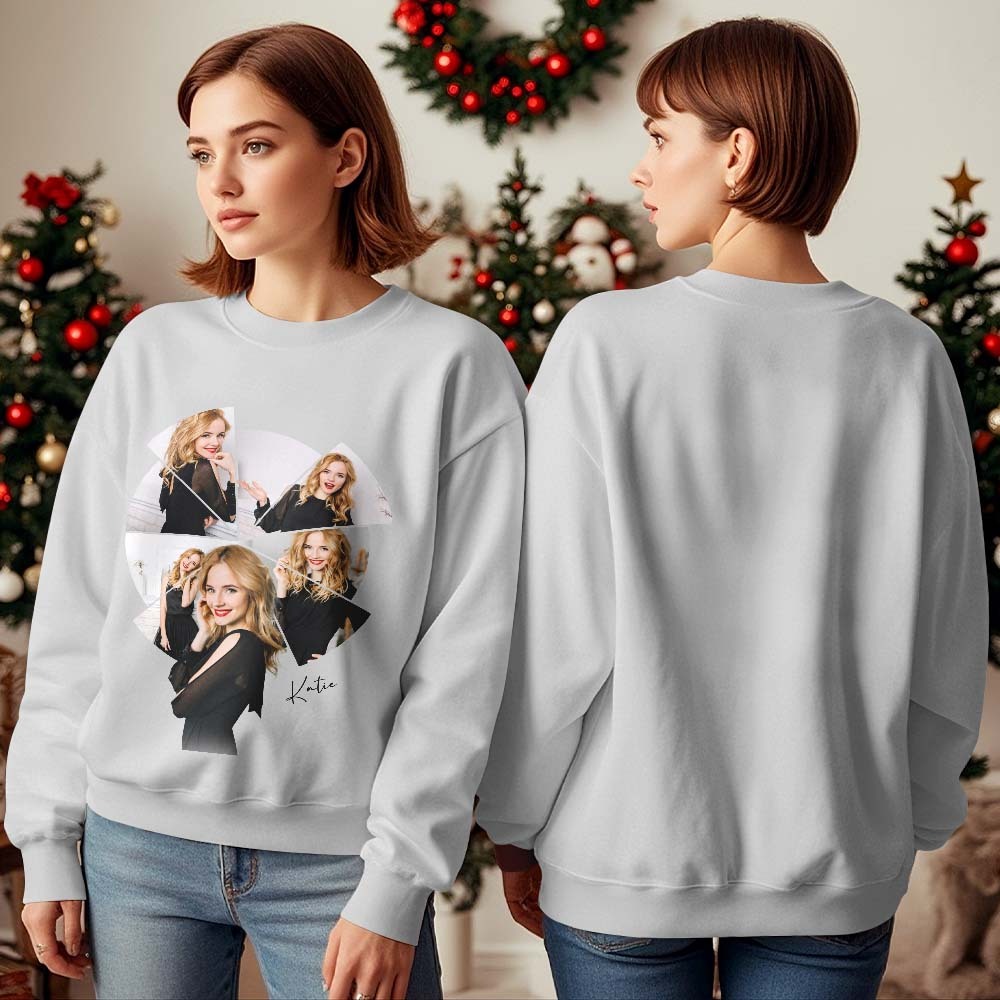 Custom Photo Printing T-shirt Crewneck Hoodie Personalized Your Girlfriend Boyfriend Photo Hoodie - auphotoblanket