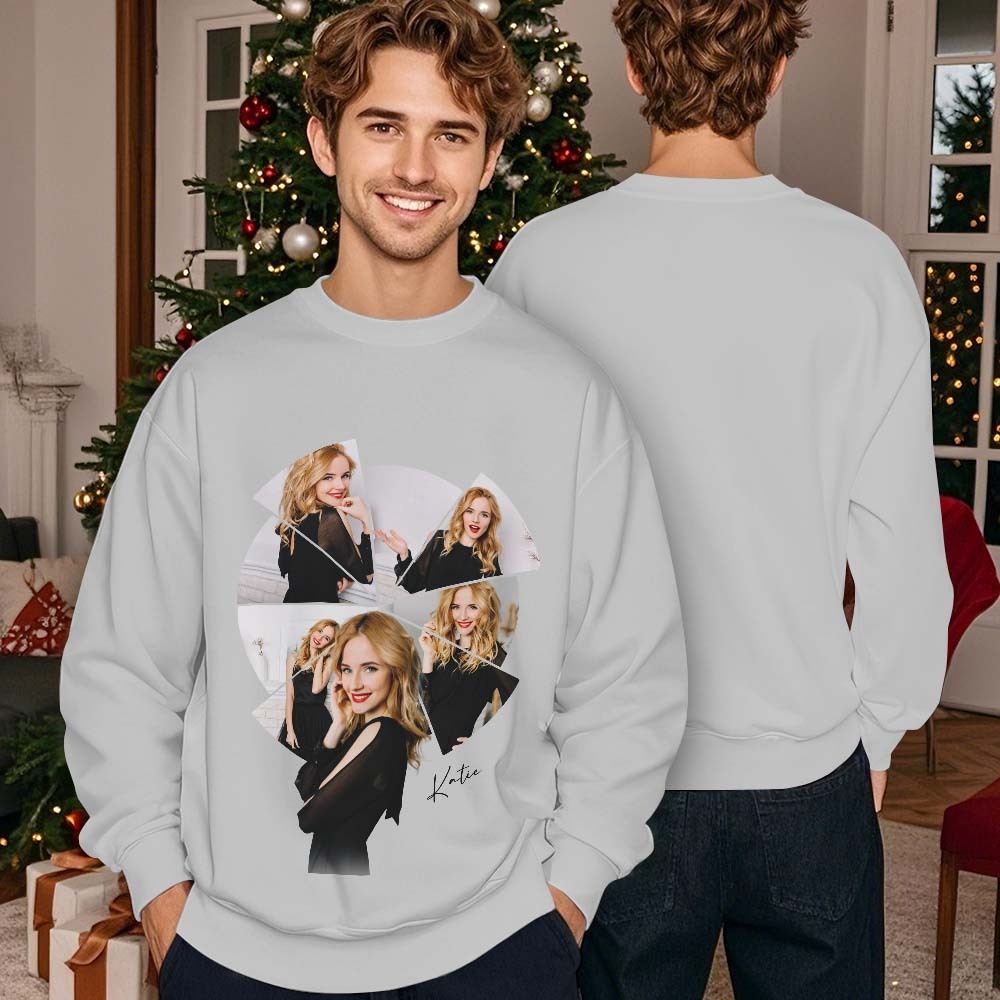 Custom Photo Printing T-shirt Crewneck Hoodie Personalized Your Girlfriend Boyfriend Photo Hoodie - auphotoblanket