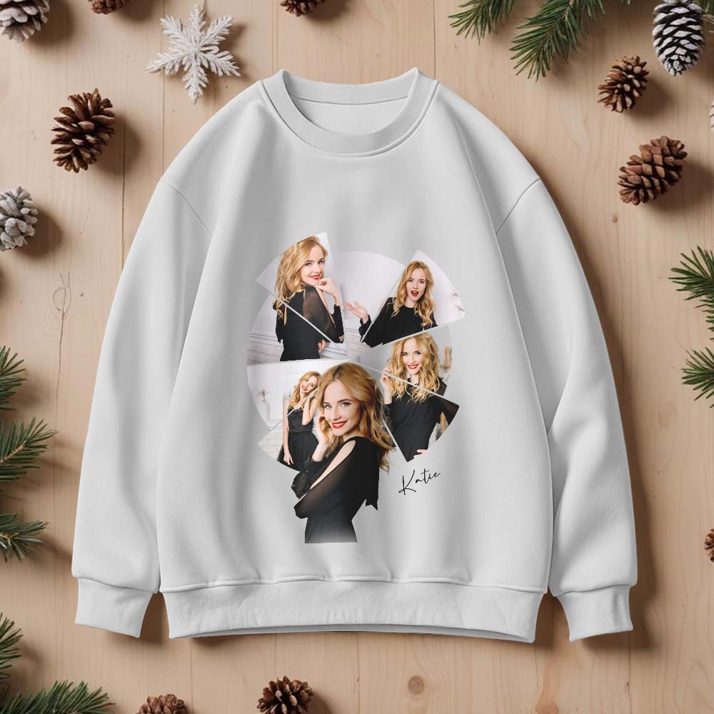Custom Photo Printing T-shirt Crewneck Hoodie Personalized Your Girlfriend Boyfriend Photo Hoodie - auphotoblanket