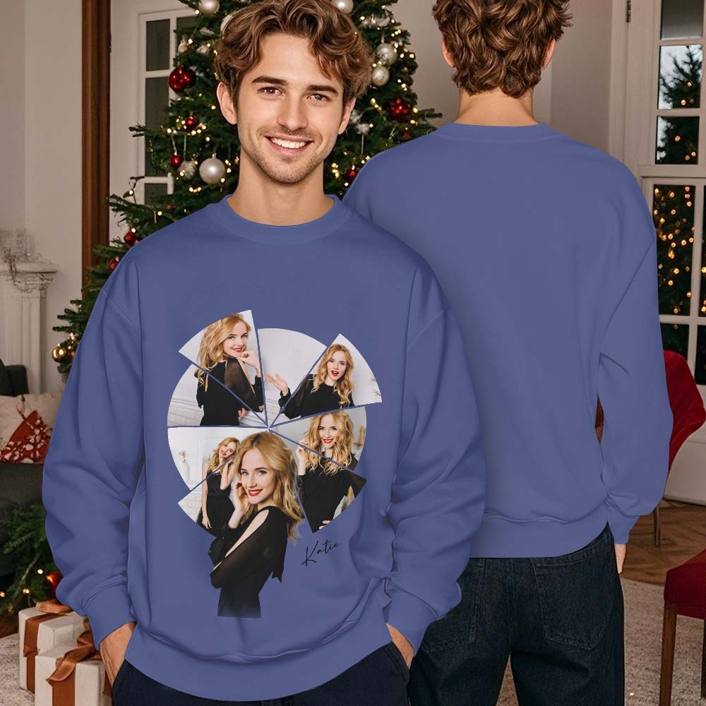 Custom Photo Printing T-shirt Crewneck Hoodie Personalized Your Girlfriend Boyfriend Photo Hoodie - auphotoblanket