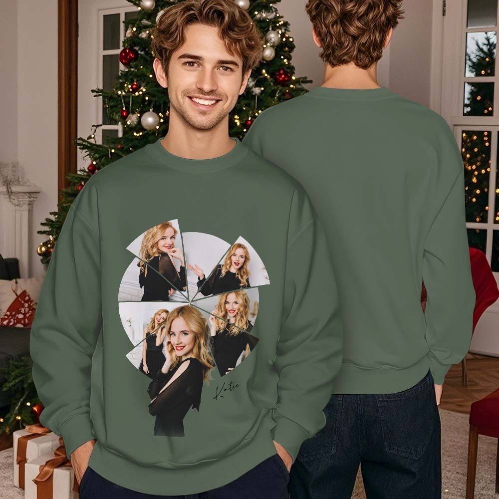 Custom Photo Printing T-shirt Crewneck Hoodie Personalized Your Girlfriend Boyfriend Photo Hoodie - auphotoblanket