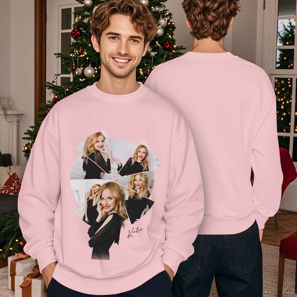 Custom Photo Printing T-shirt Crewneck Hoodie Personalized Your Girlfriend Boyfriend Photo Hoodie - auphotoblanket