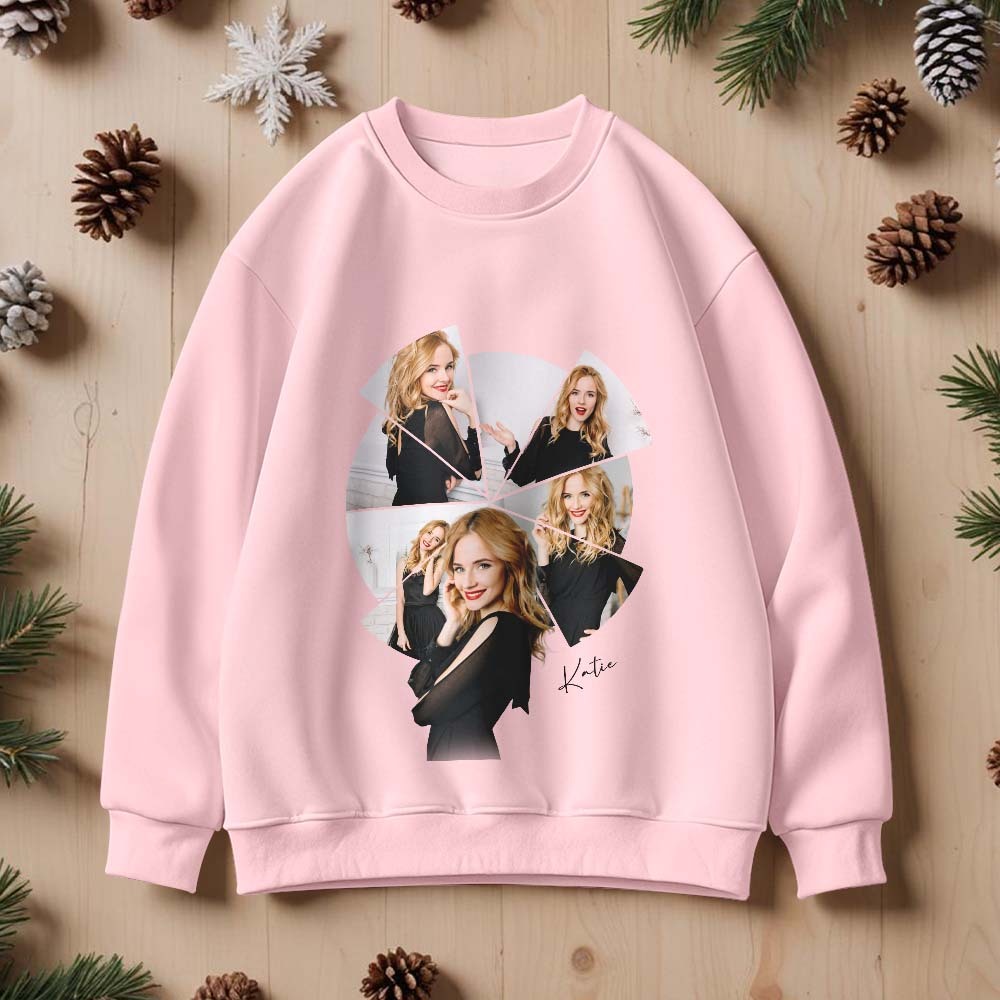 Custom Photo Printing T-shirt Crewneck Hoodie Personalized Your Girlfriend Boyfriend Photo Hoodie - auphotoblanket