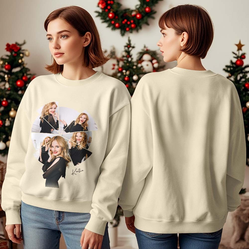 Custom Photo Printing T-shirt Crewneck Hoodie Personalized Your Girlfriend Boyfriend Photo Hoodie - auphotoblanket