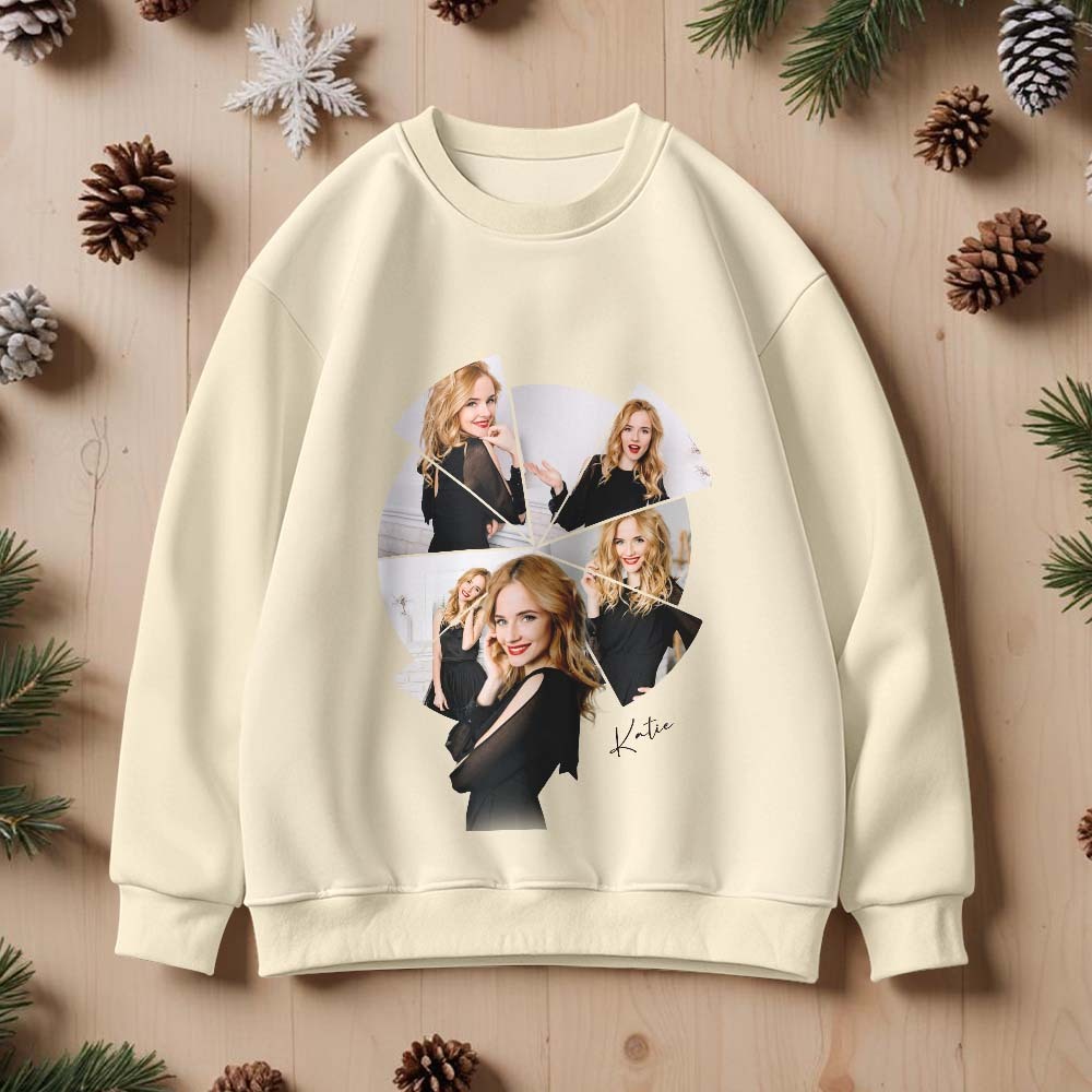 Custom Photo Printing T-shirt Crewneck Hoodie Personalized Your Girlfriend Boyfriend Photo Hoodie - auphotoblanket