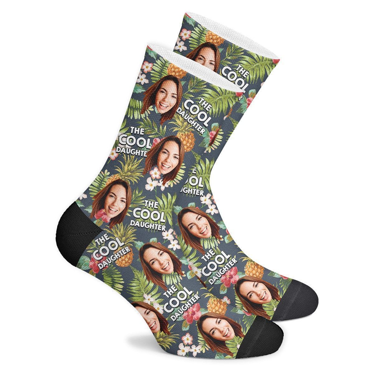 Cool Daughter Tropical Custom Face Socks