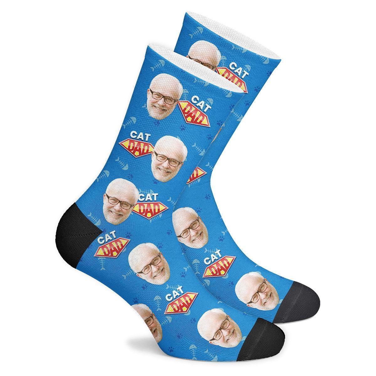 Cat Dad Custom Face Socks