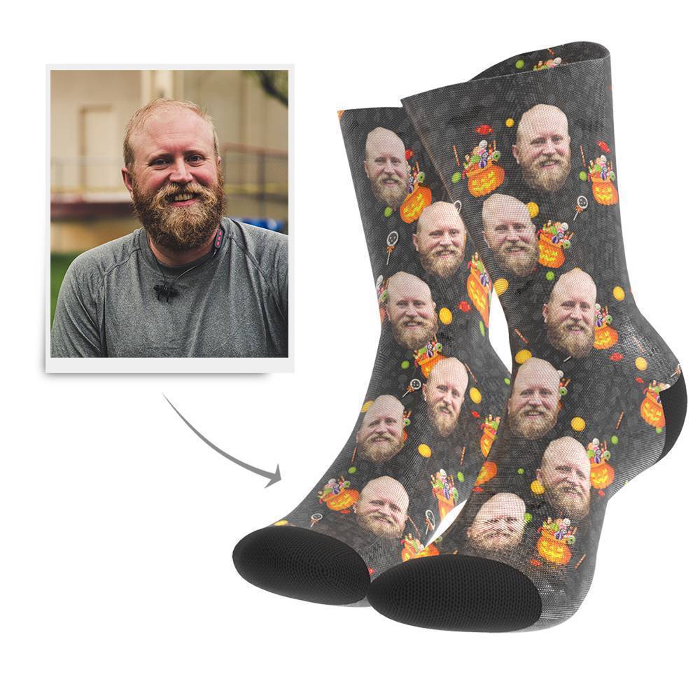 Halloween Pumpkin Custom Face Socks