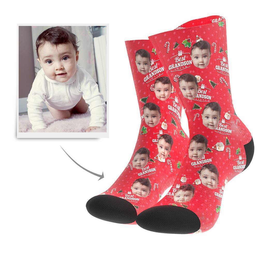 Christmas Gift Custom Face Socks (Grandson)