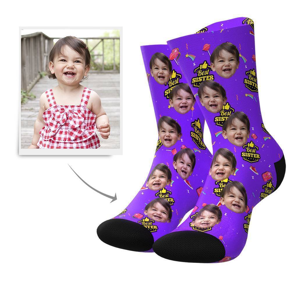 Best Sister Custom Face Socks