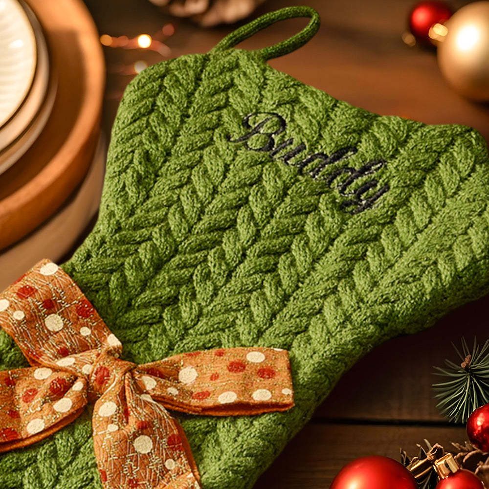 Personalized Dog Bone Christmas Stockings with Name Gift for Puppy Lovers - auphotoblanket