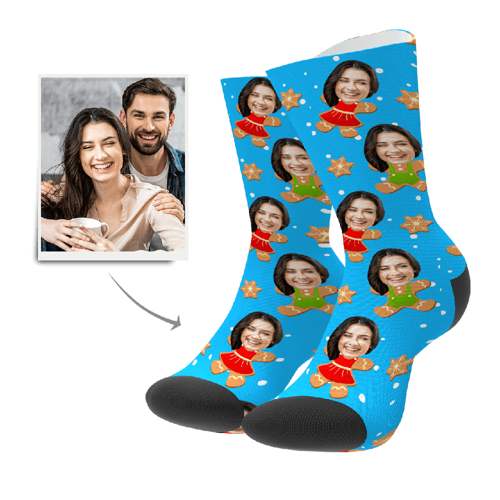 Custom Face Socks - Gingerbread