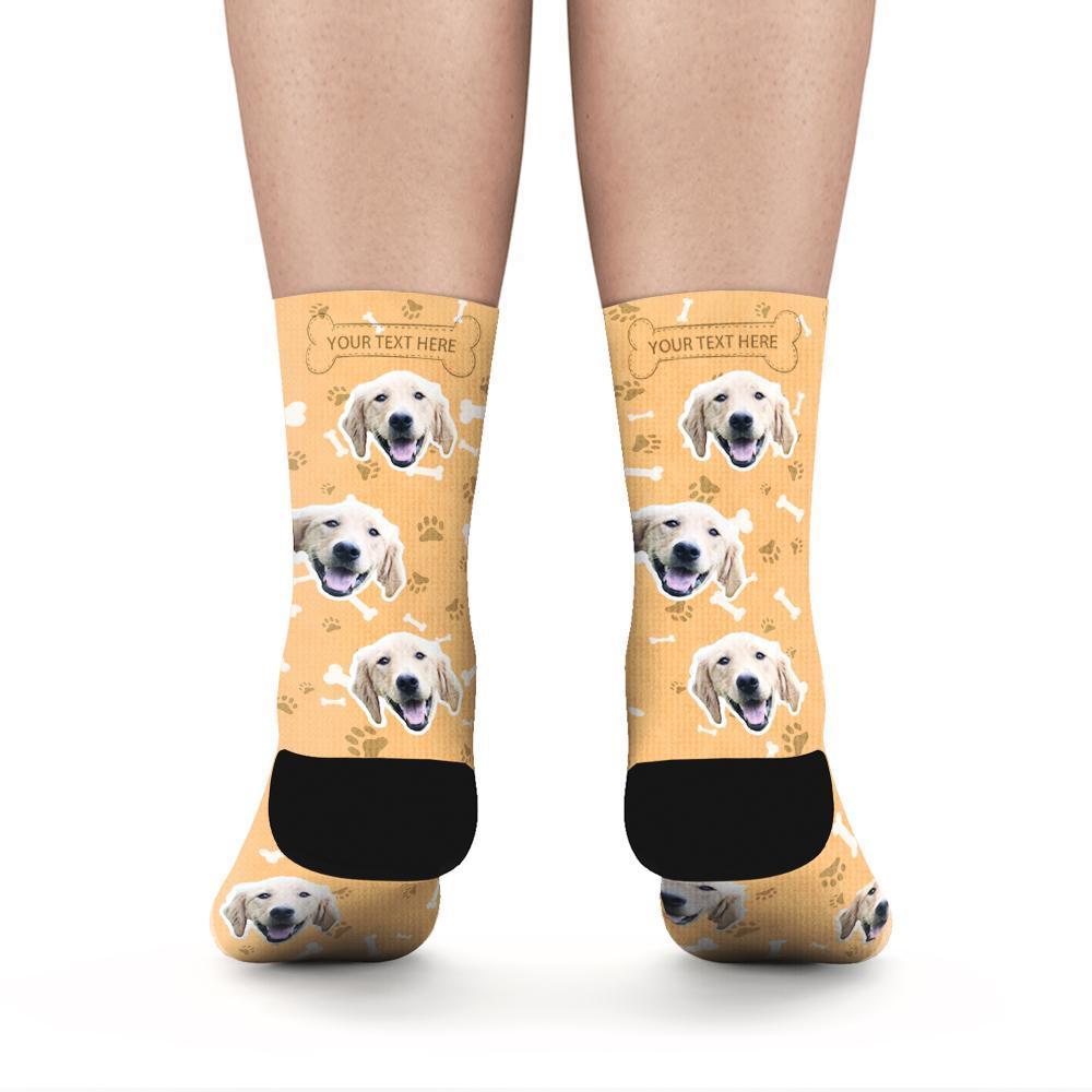 Custom Rainbow Socks Dog With Your Text - Orange