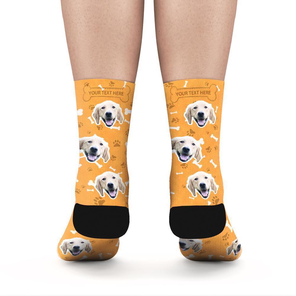 Custom Rainbow Socks Dog With Your Text - Orange