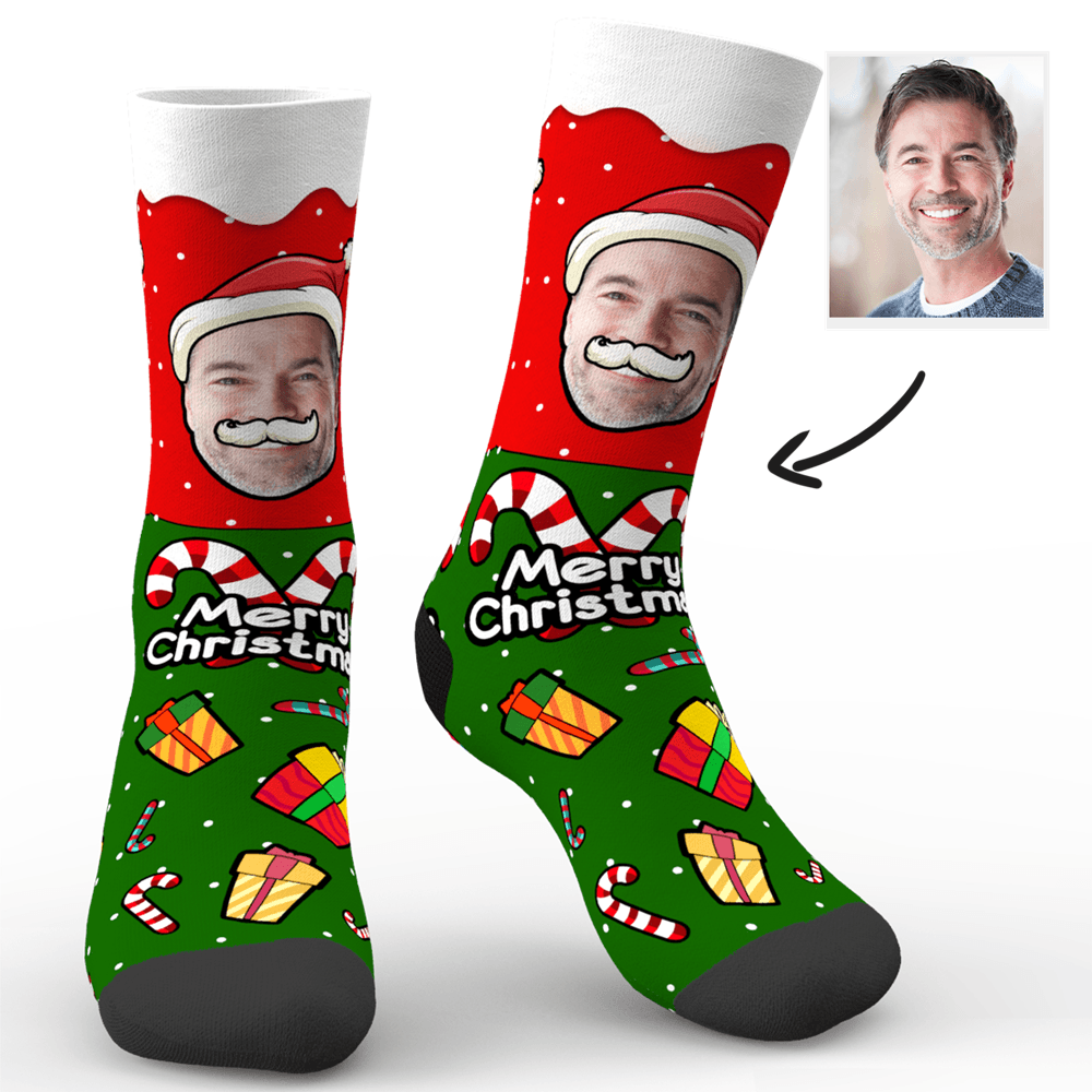 Christmas Gift Custom Face Socks "Merry Christmas"