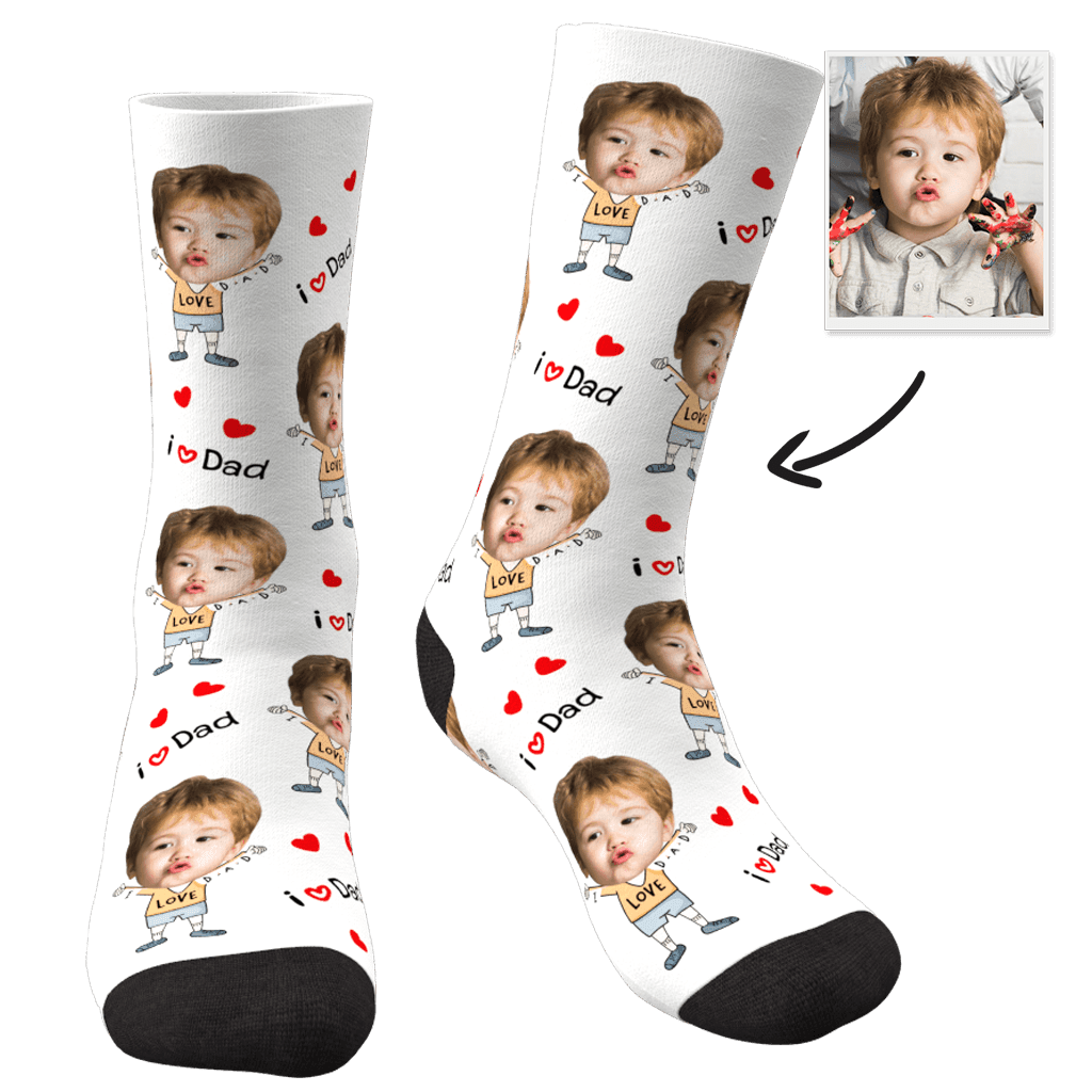 To The Dearest Dad Custom Face Socks -