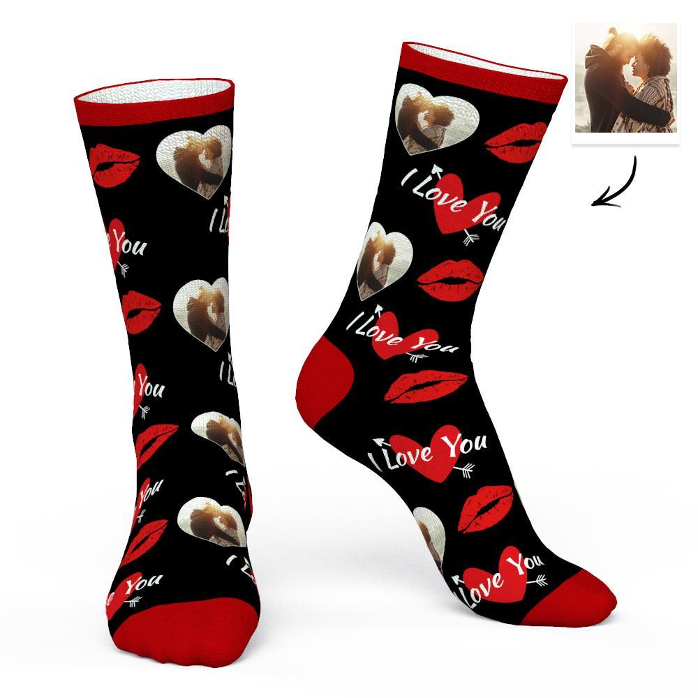 Custom Face Socks I Love You - Best Valentine's Day Gift