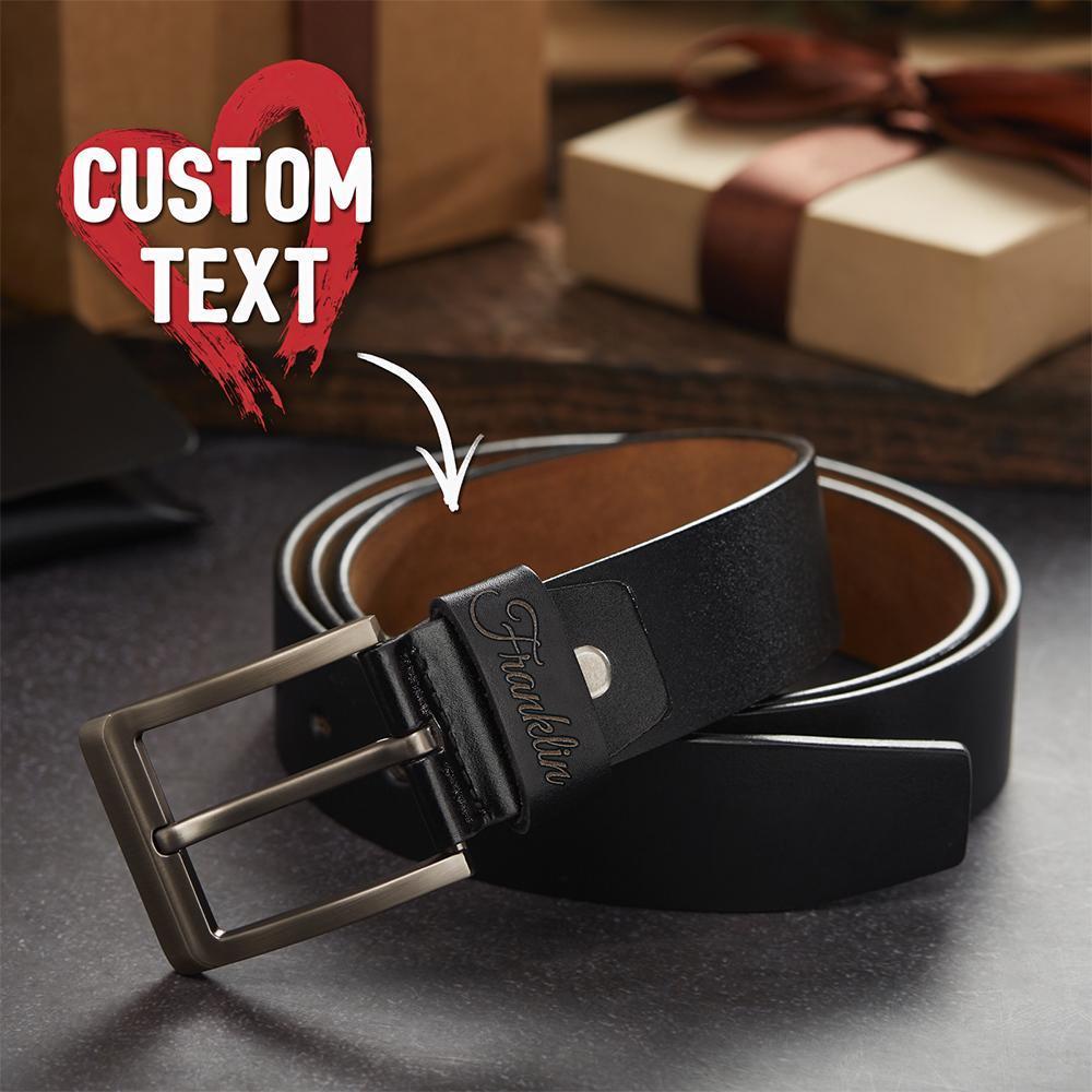 Custom Men Leather Classic Belt Personalised Valentine's Day Gift Name Initials