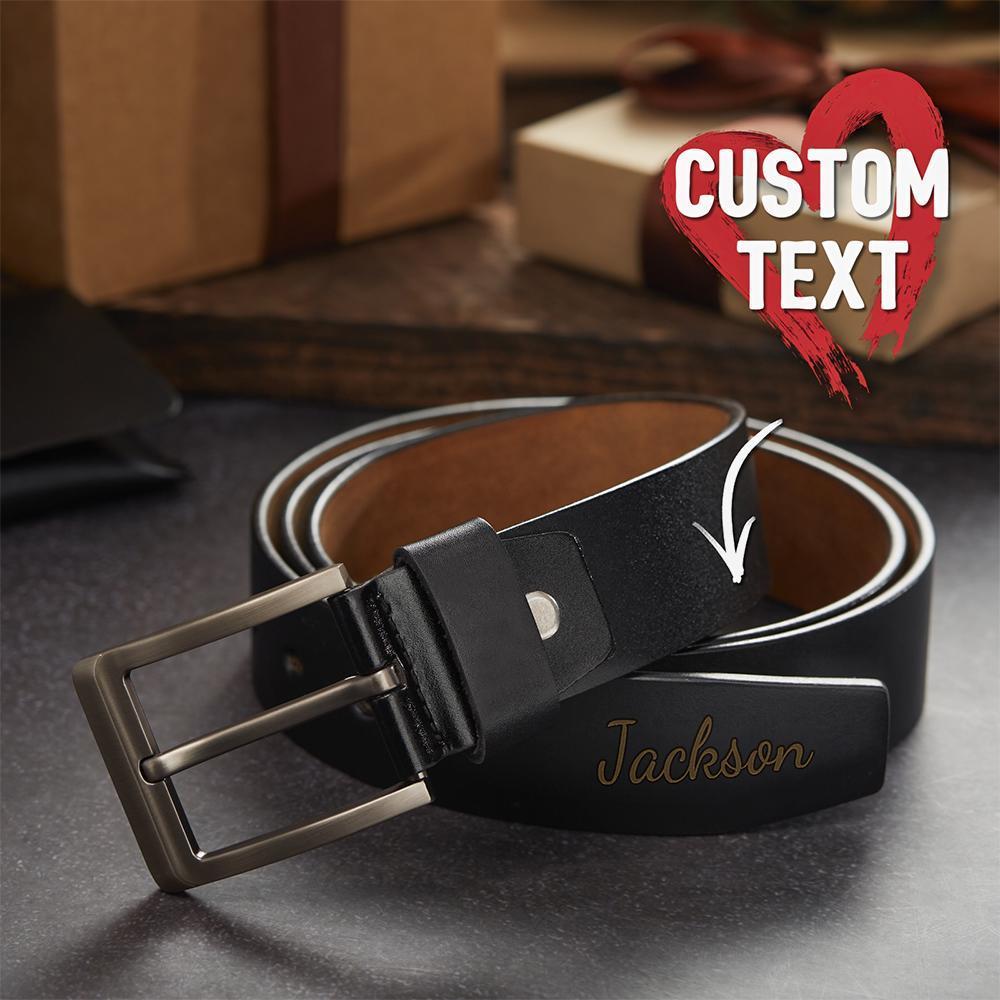 Custom Men Leather Classic Belt Personalised Name Initials - Best Valentine's Day Gift