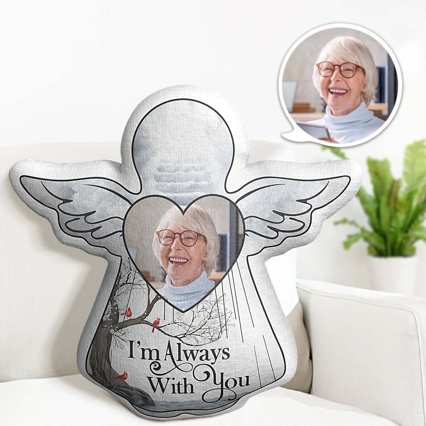 Custom Photo Pillow I'm Always With You Memorial Gift For Family, Friends Personalized Pillow - auphotoblanket