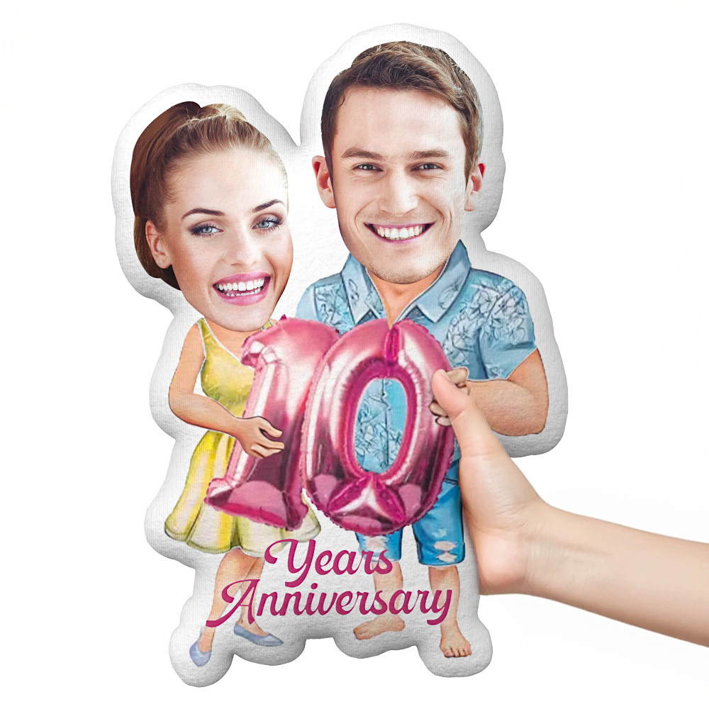 Custom Anniversary Pillow Personalised Face and Years Best Anniversary Gift for Couples & Friends - auphotoblanket
