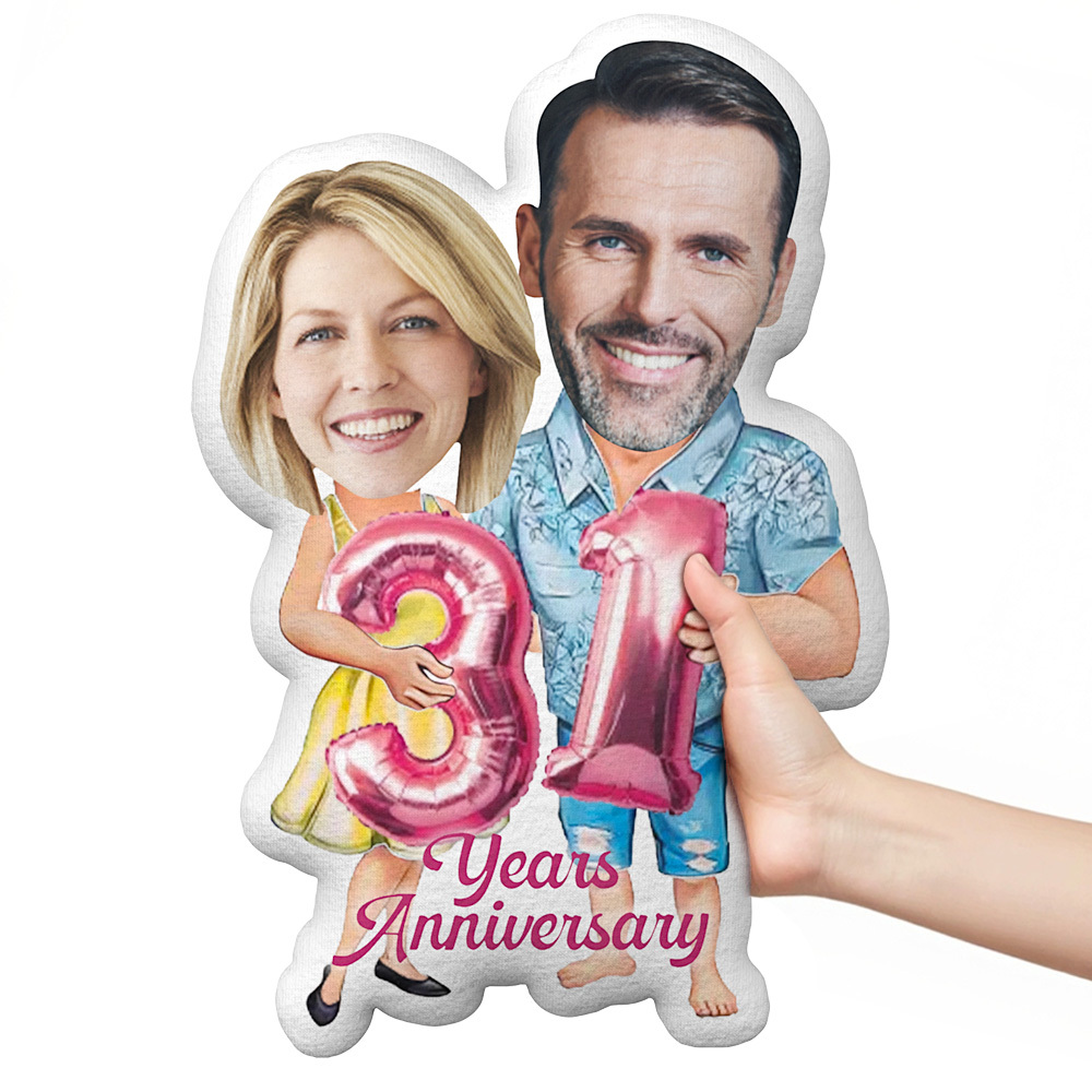 Custom Anniversary Pillow Personalised Face and Years Best Anniversary Gift for Couples & Friends - auphotoblanket