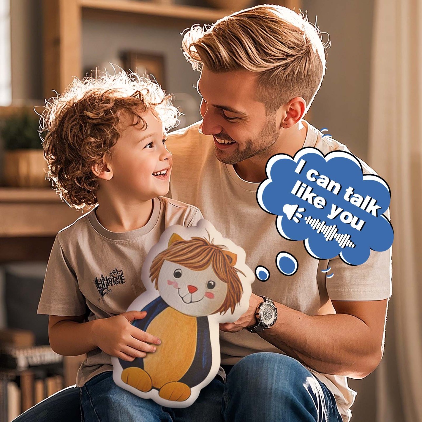 Custom Kids' Drawing Sound Plush - Personalized Hand-Drawn Recording Shaped Doll - auphotoblanket