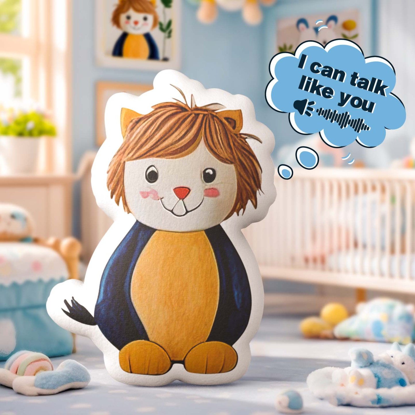 Custom Kids' Drawing Sound Plush - Personalized Hand-Drawn Recording Shaped Doll - auphotoblanket