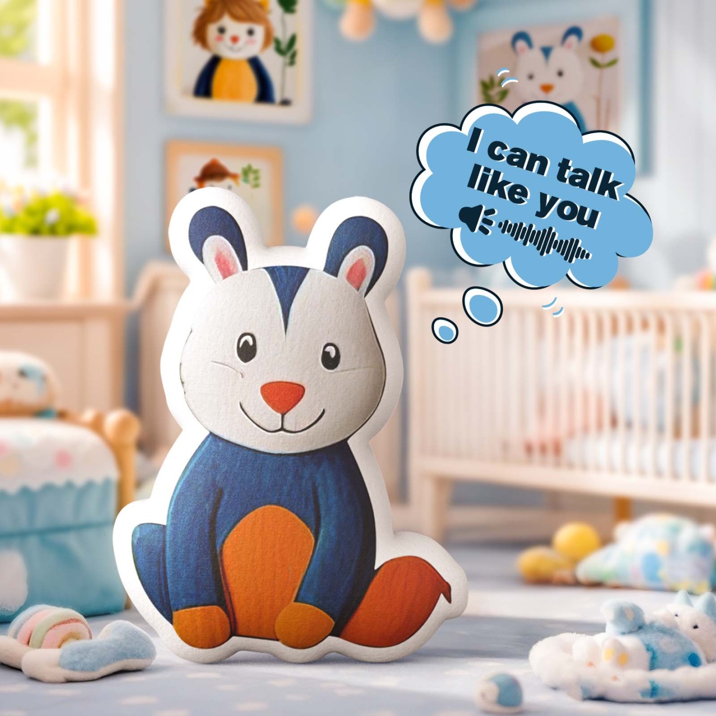 Custom Kids' Drawing Sound Plush - Personalized Hand-Drawn Recording Shaped Doll - auphotoblanket