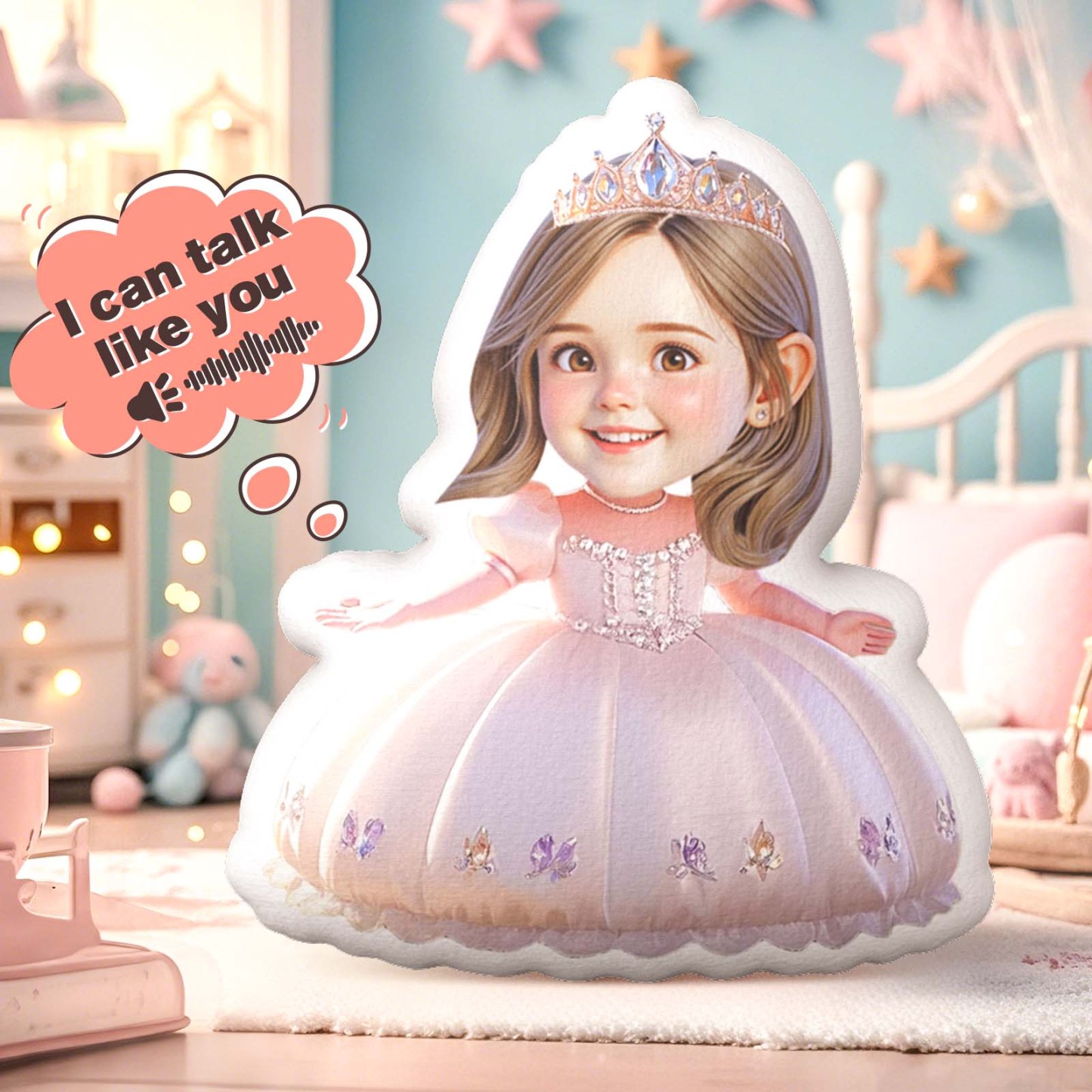 Custom Head Recording Soothing Doll with Cute Body Personalized Comfort Toy - auphotoblanket