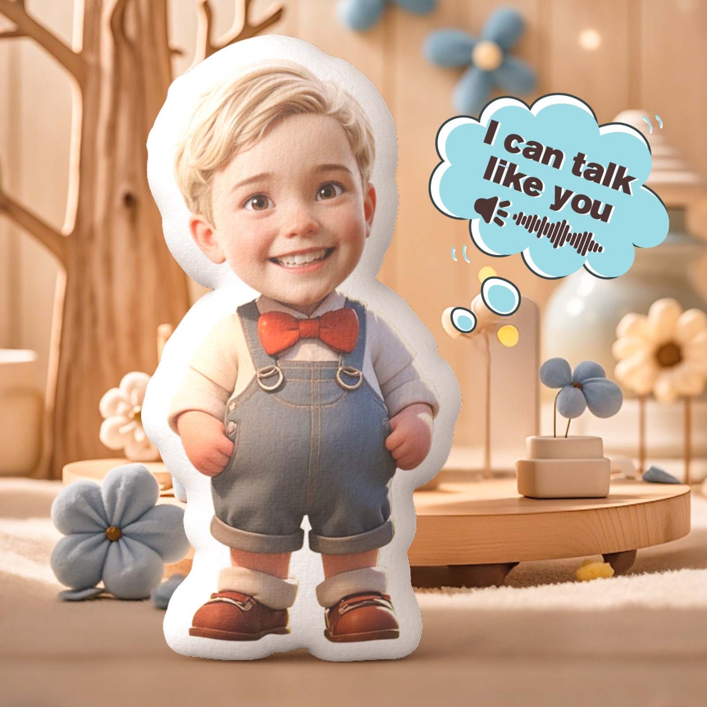 Custom Head Recording Soothing Doll with Cute Body Personalized Comfort Toy - auphotoblanket