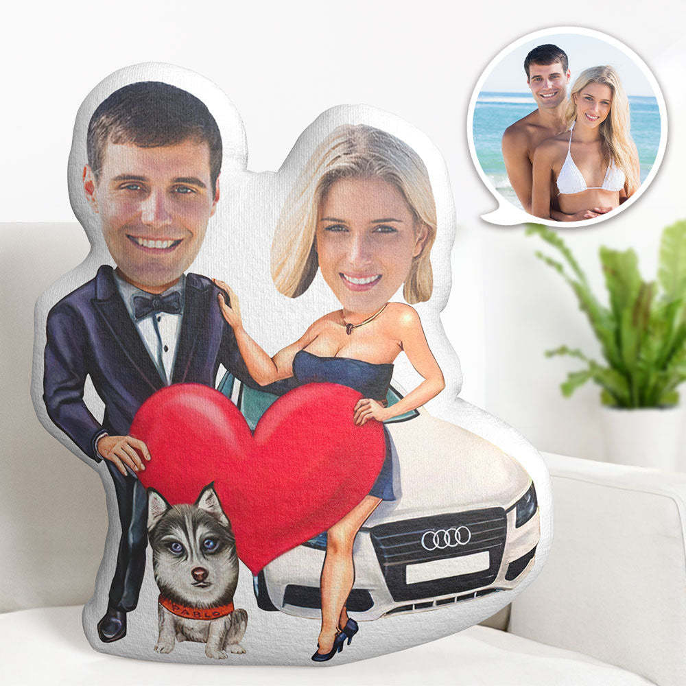 Valentine's Day Gift Custom Photo Pillow Personalized Face Pillow Customized Couple Pillow Happy Family Pillow - auphotoblanket