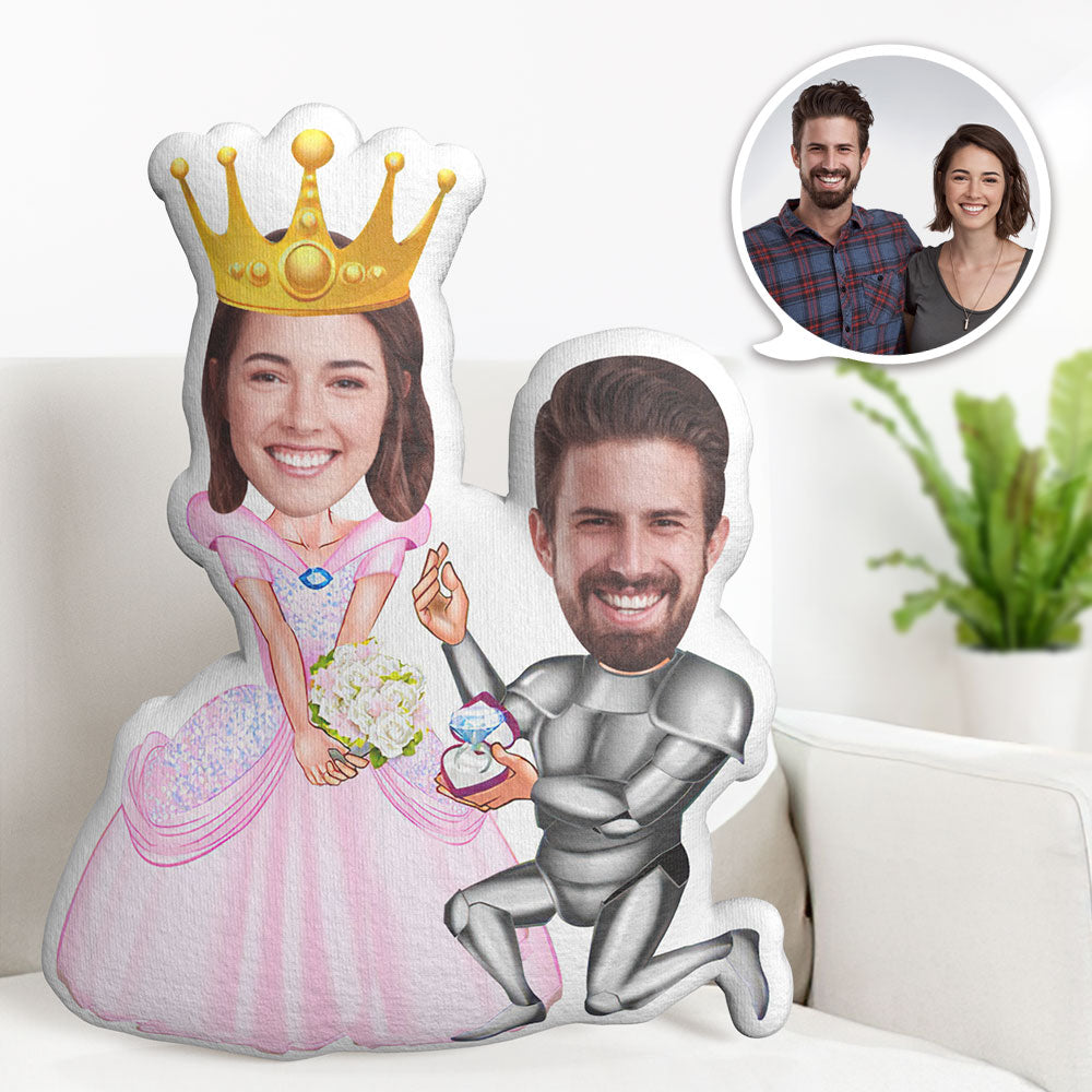 Valentine's Day Gift Custom Photo Pillow Personalized Fairy Tales Pillow Customized Couple Pillow Princess and Knight Pillow