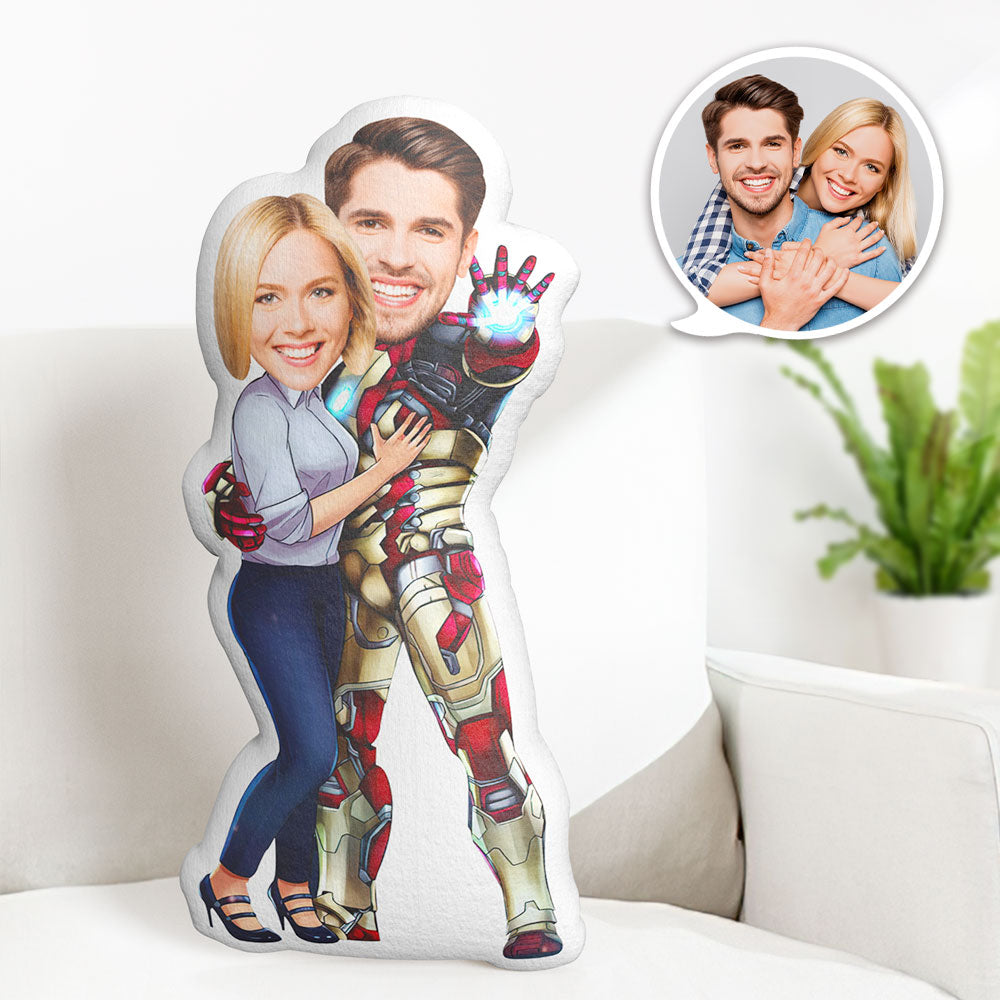 Valentine's Day Gift Custom Photo Pillow Personalized Face Pillow You Are My Superhero Iron Man Pillow Gift for Him