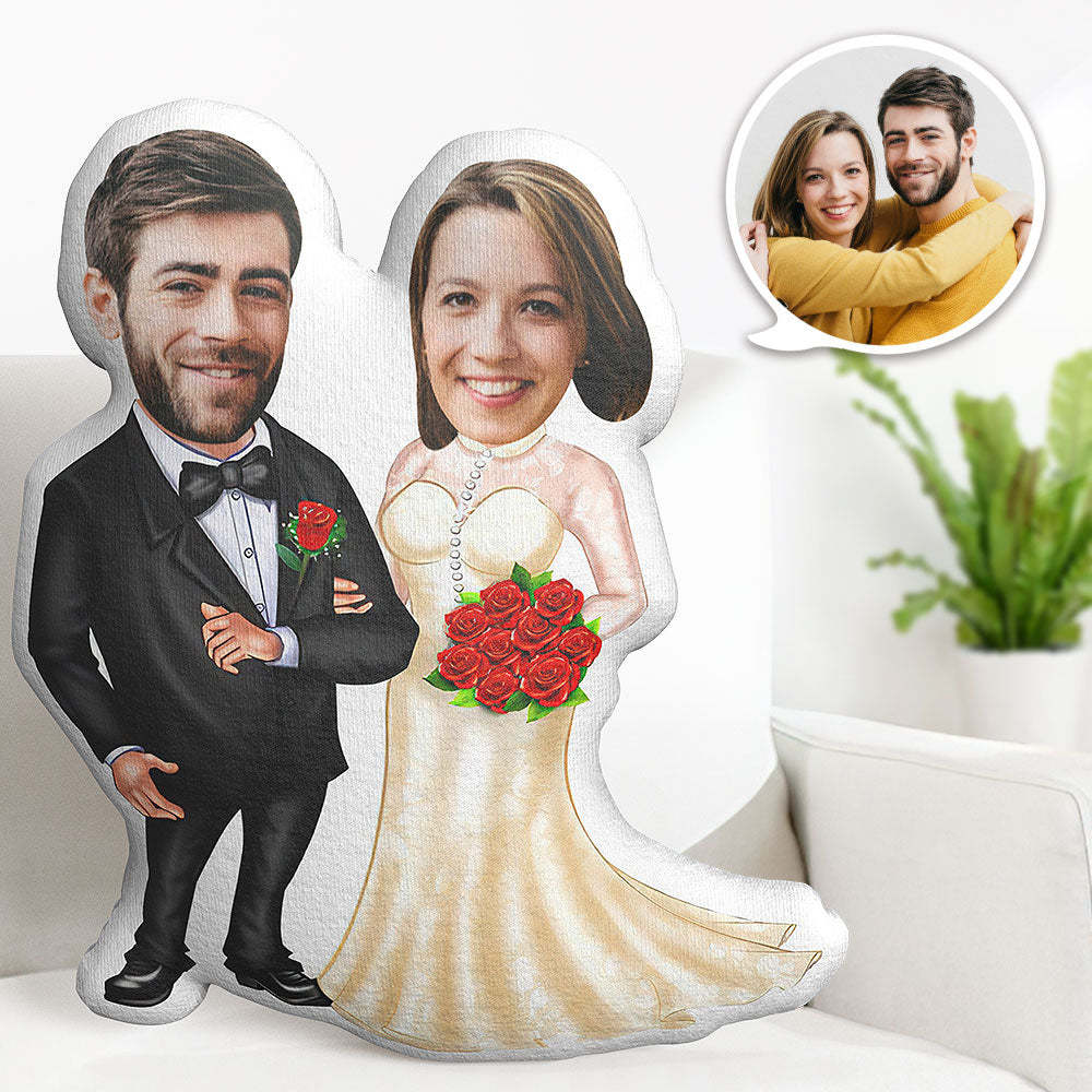 Valentine's Day Gifts Custom Photo Pillow Personalized Face Pillow Customized Wedding Dresses Pillow - auphotoblanket