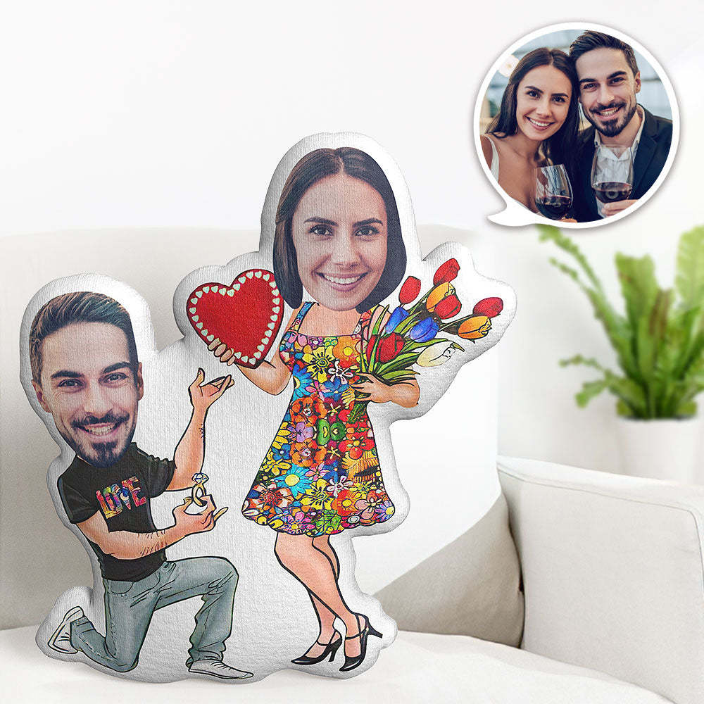 Valentine's Day Gifts Customized Marry Me Pillow Custom Photo Pillow Personalized Face Pillow - auphotoblanket