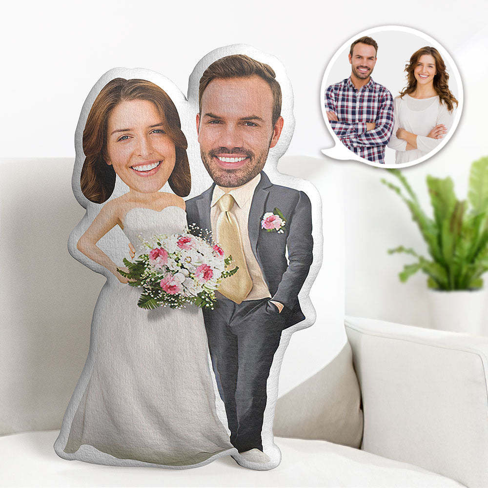 Valentine's Day Gifts Customized Wedding Dresses Pillow Custom Photo Pillow Personalized Face Pillow - auphotoblanket
