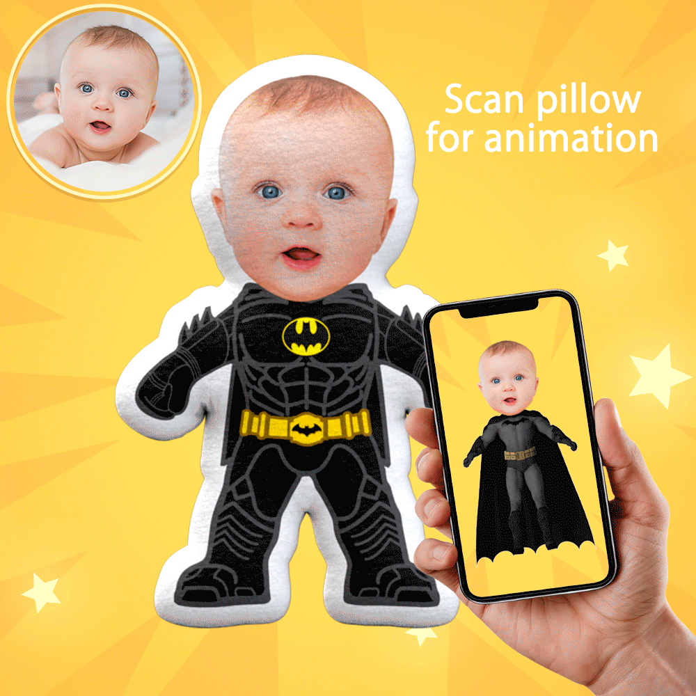 My Face Doll Batman Custom Pillow Face Body Pillow Personalized Photo Pillow Gift AR View Gift - auphotoblanket