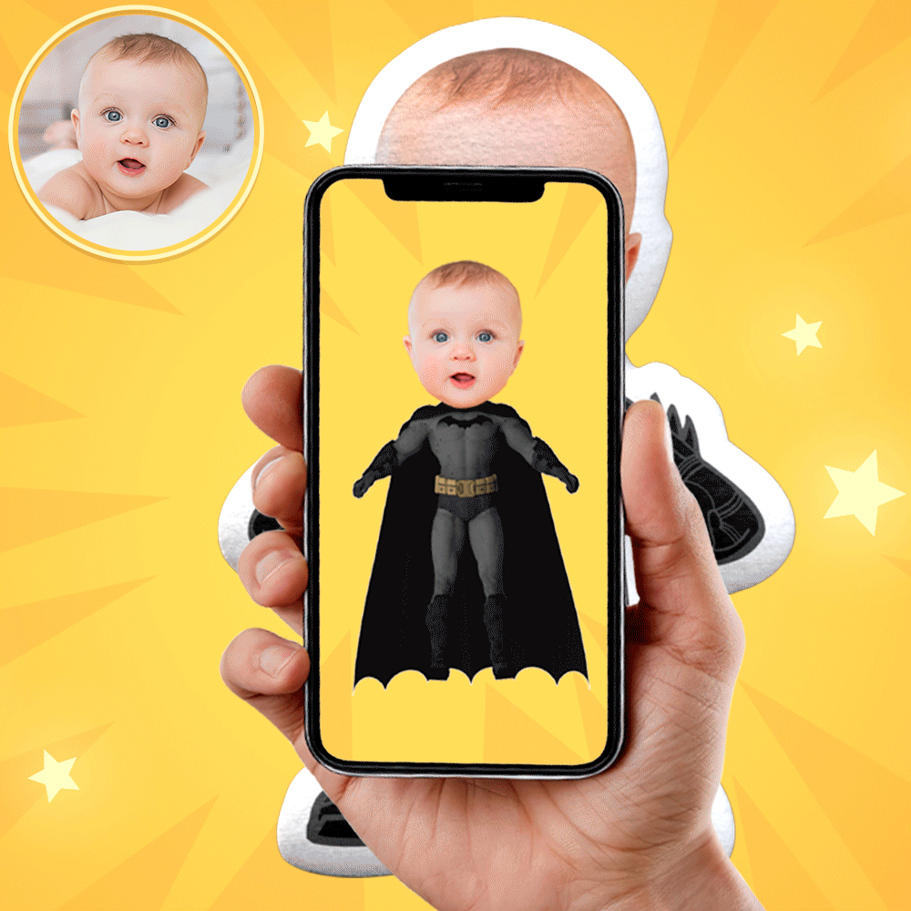 My Face Doll Batman Custom Pillow Face Body Pillow Personalized Photo Pillow Gift AR View Gift - auphotoblanket