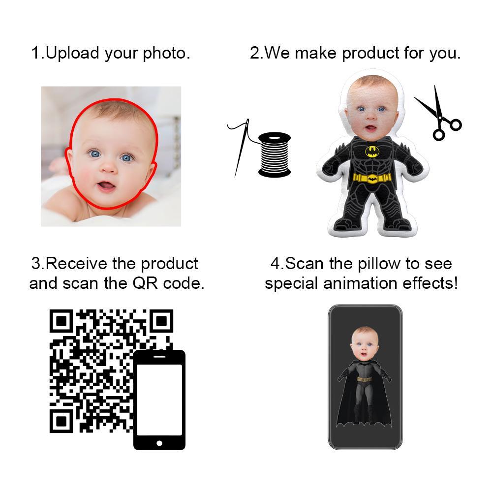 My Face Doll Batman Custom Pillow Face Body Pillow Personalized Photo Pillow Gift AR View Gift - auphotoblanket