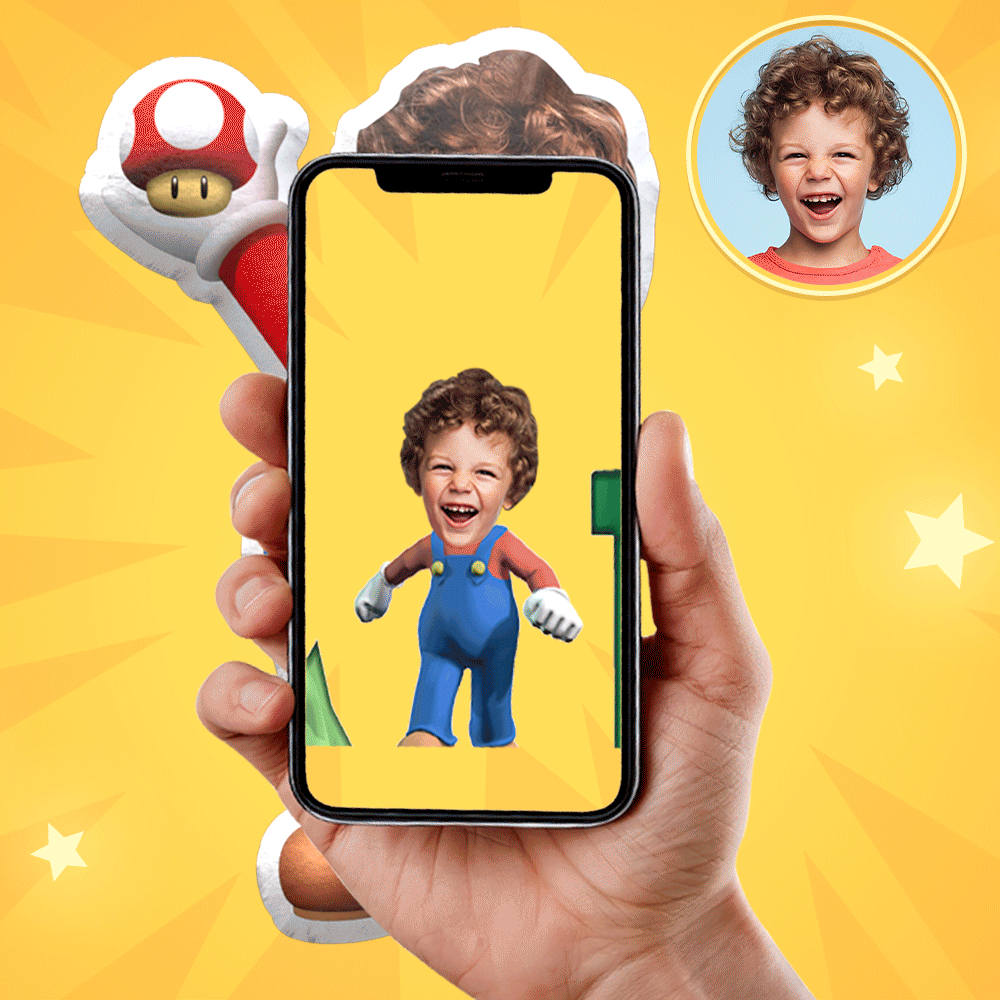 Personalized My Face Body Minime Doll Custom MiniMe Doll Custom Face Photo Pillow AR View Gift - auphotoblanket