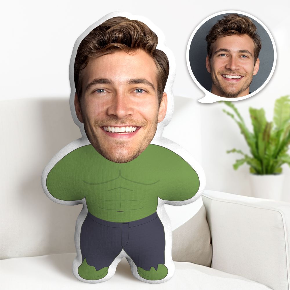 Hulk Minime Throw Pillow Custom Face Pillow Distinctive Minime Pillow Gifts - auphotoblanket