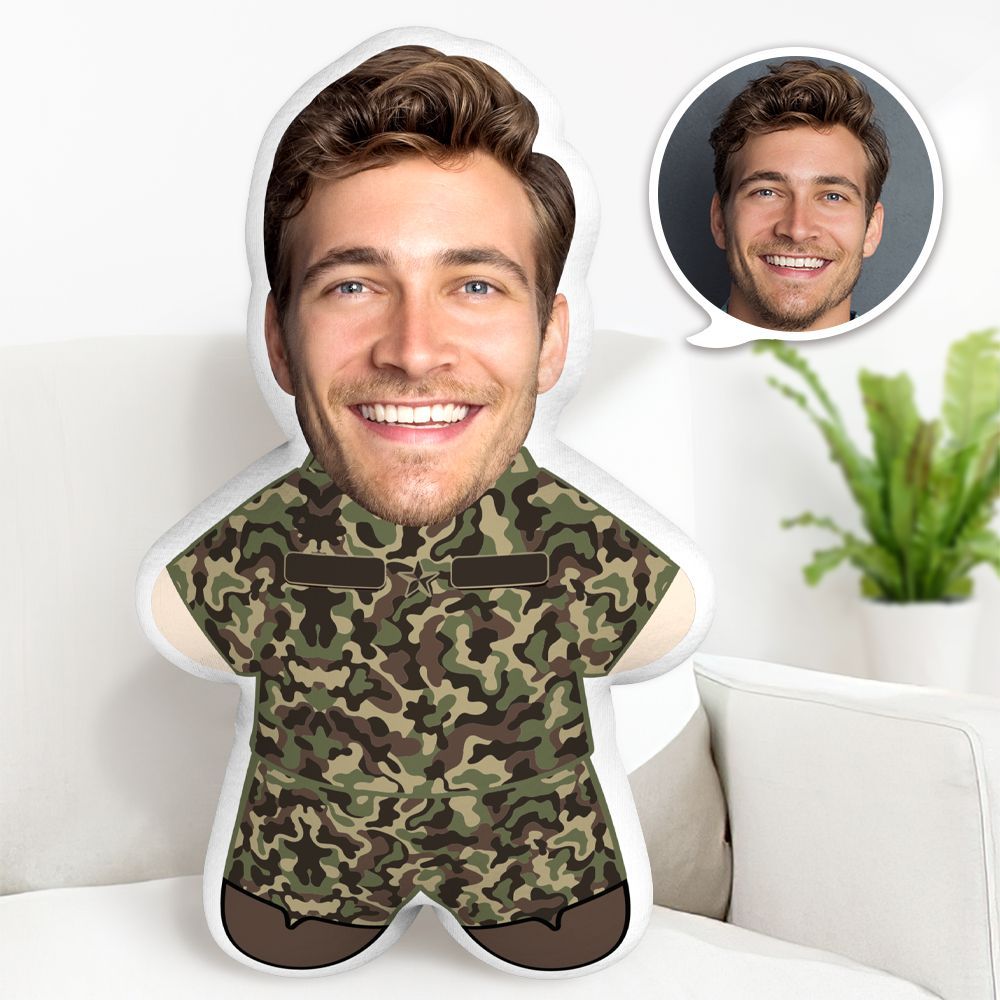 Soldier Minime Throw Pillow Custom Soldier Pillow Personalized Photo Minime Pillow - auphotoblanket