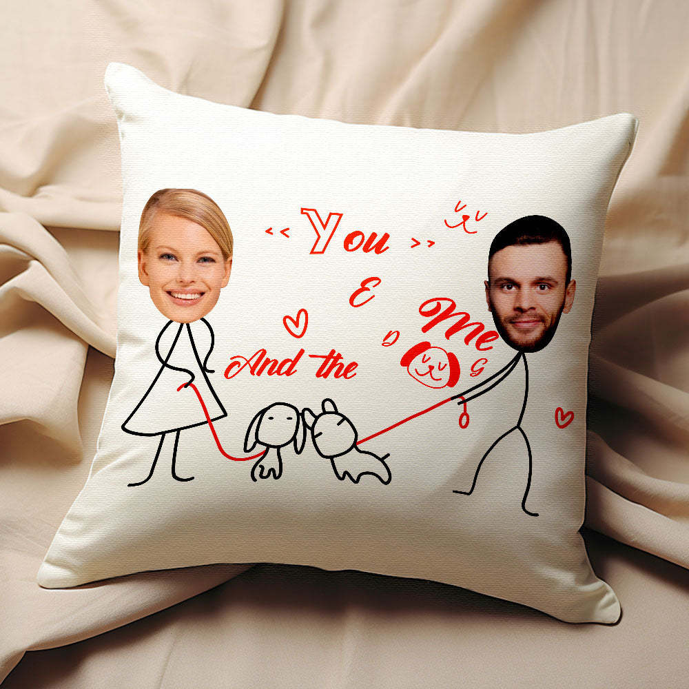 Custom Matchmaker Pillow You And Me With The Dog Throw Pillow Gifts For Lover - auphotoblanket